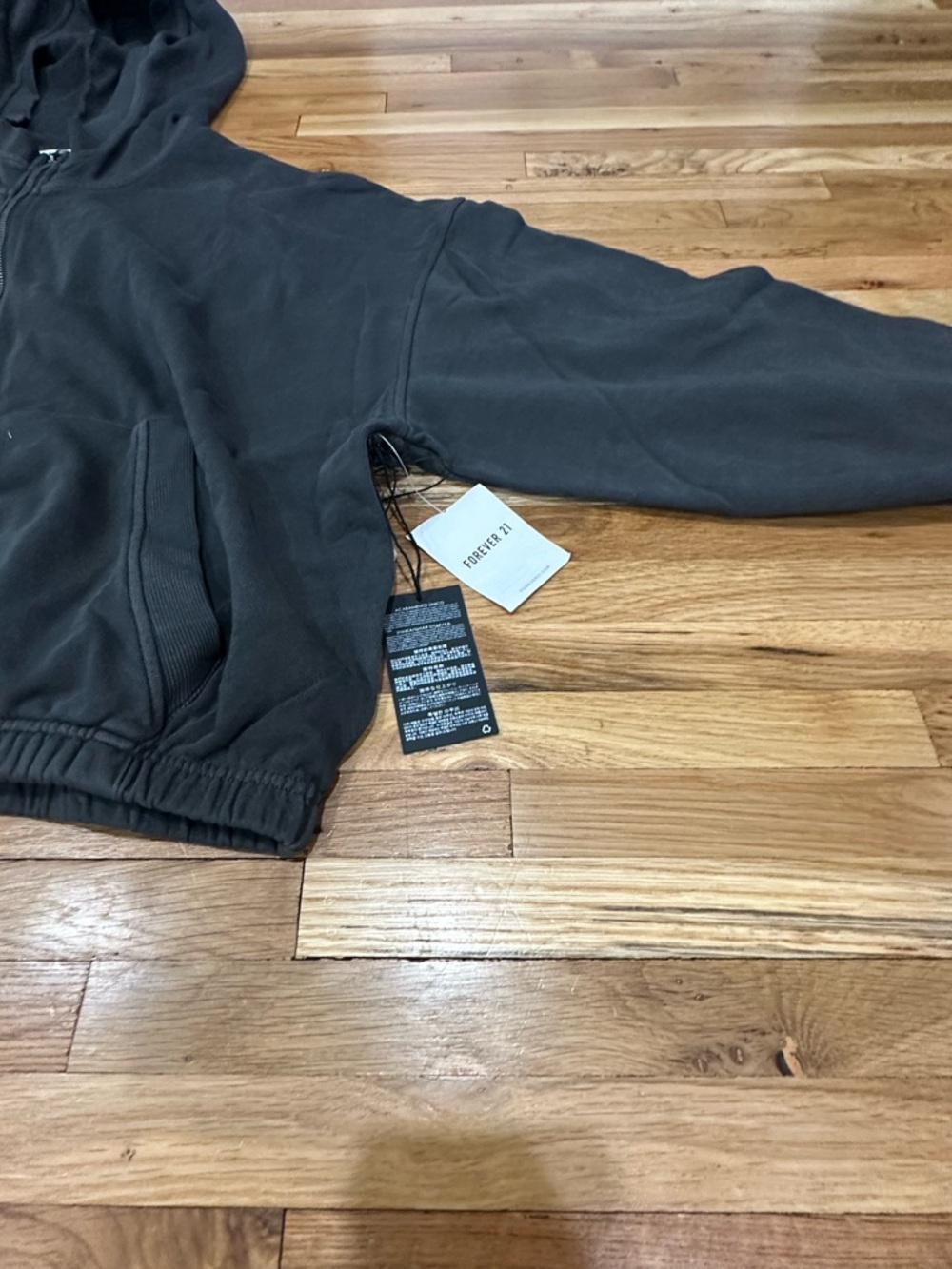 Forever 21 Dark Charcoal Zip-Up Hoodie - Picture 6 of 7